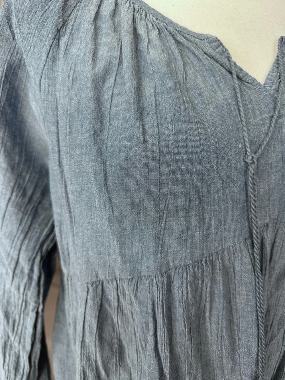 Time and Tru Blue Peasant Tunic Dress - Picture 3 of 3